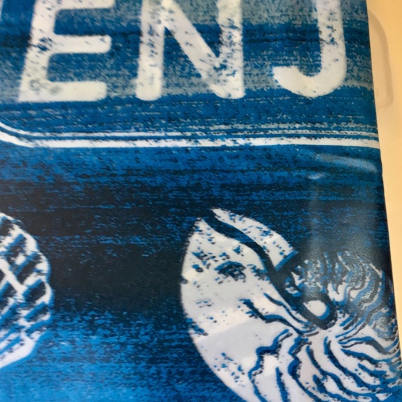 Ocean Rules Peva Shower Curtain Ombré Blue Beach - Picture 9 of 16